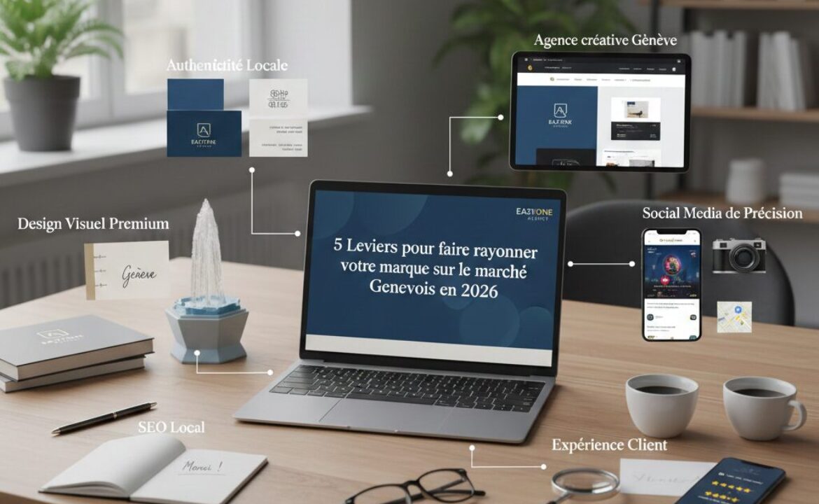 Stratégie de communication digitale et branding à Genève par Eazyone Agency - 5 leviers pour réussir sur le marché genevois.